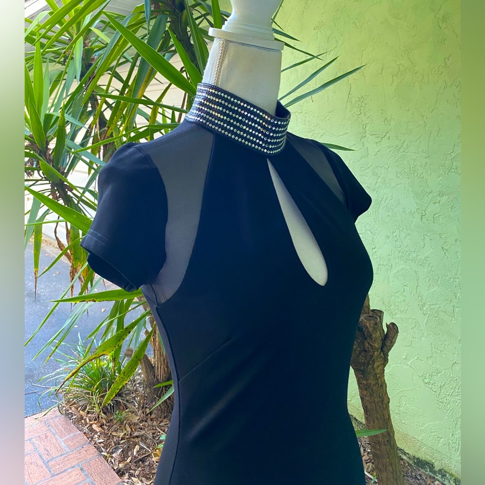 Black Cut Out Choker Keyhole Dress